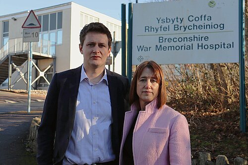 David Chadwick and Jane Dodds outside a hospital